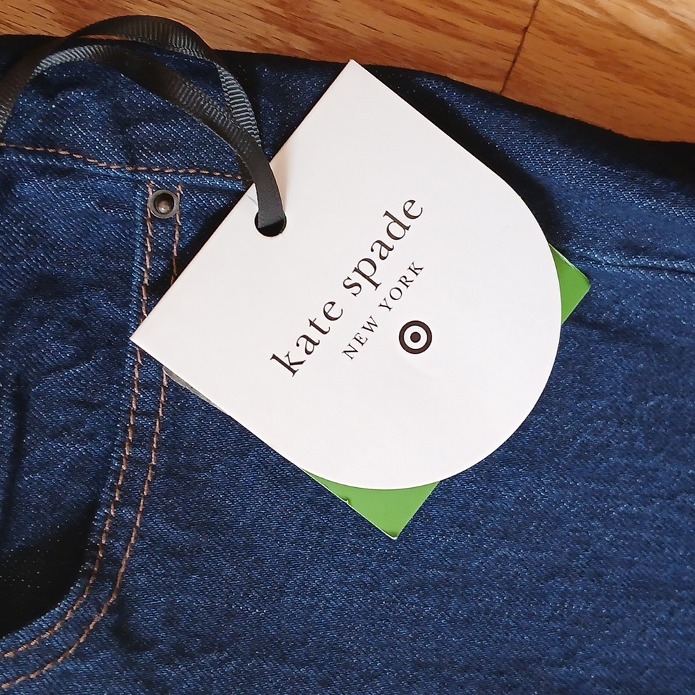 NWT Kate Spade Cropped Dark Rinse Boyfriend Jeans ♤ Size 4 - Picture 3 of 14